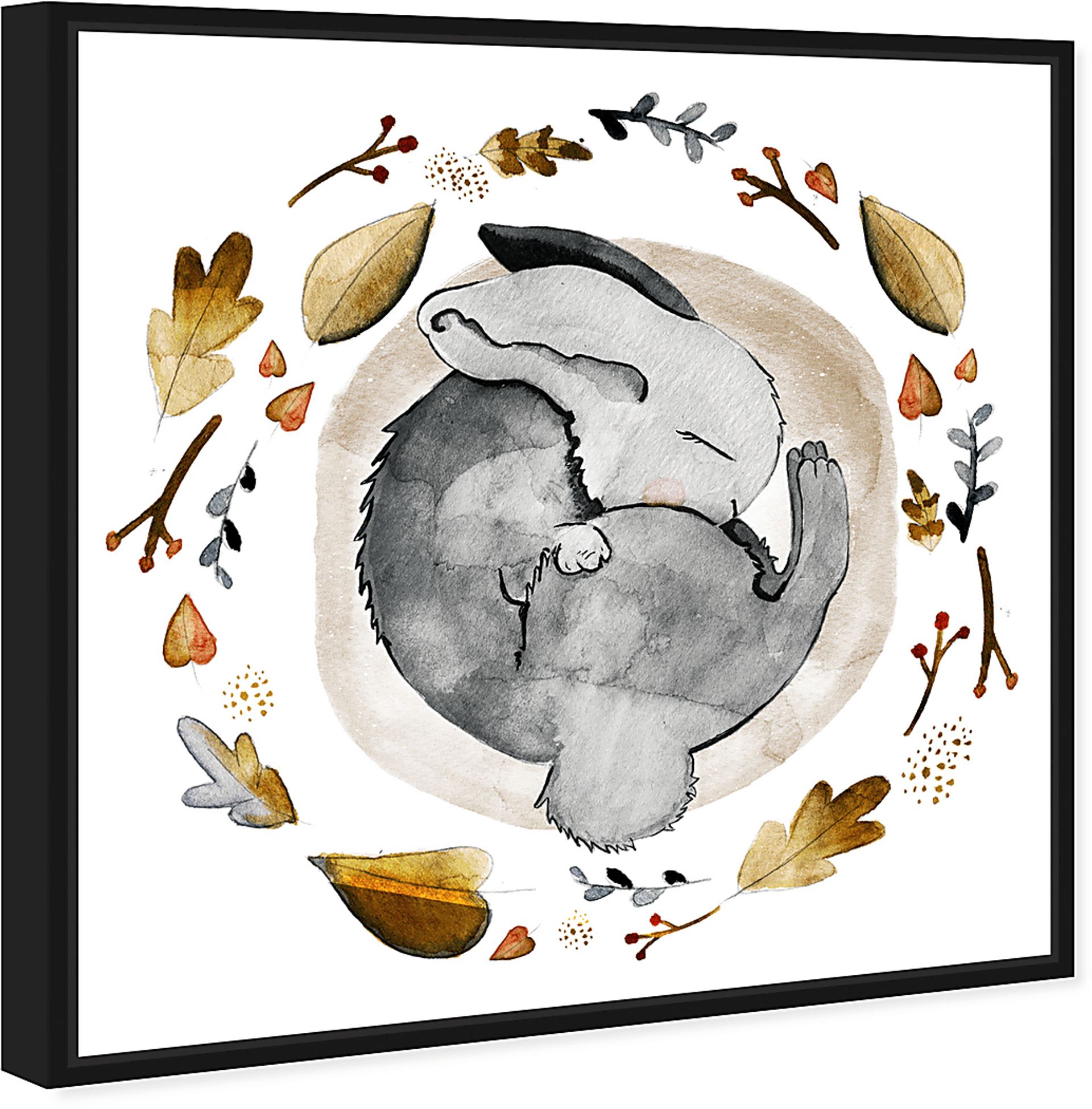Kids Little Sleepy Bunny Gray Small Wall Art - Image 2