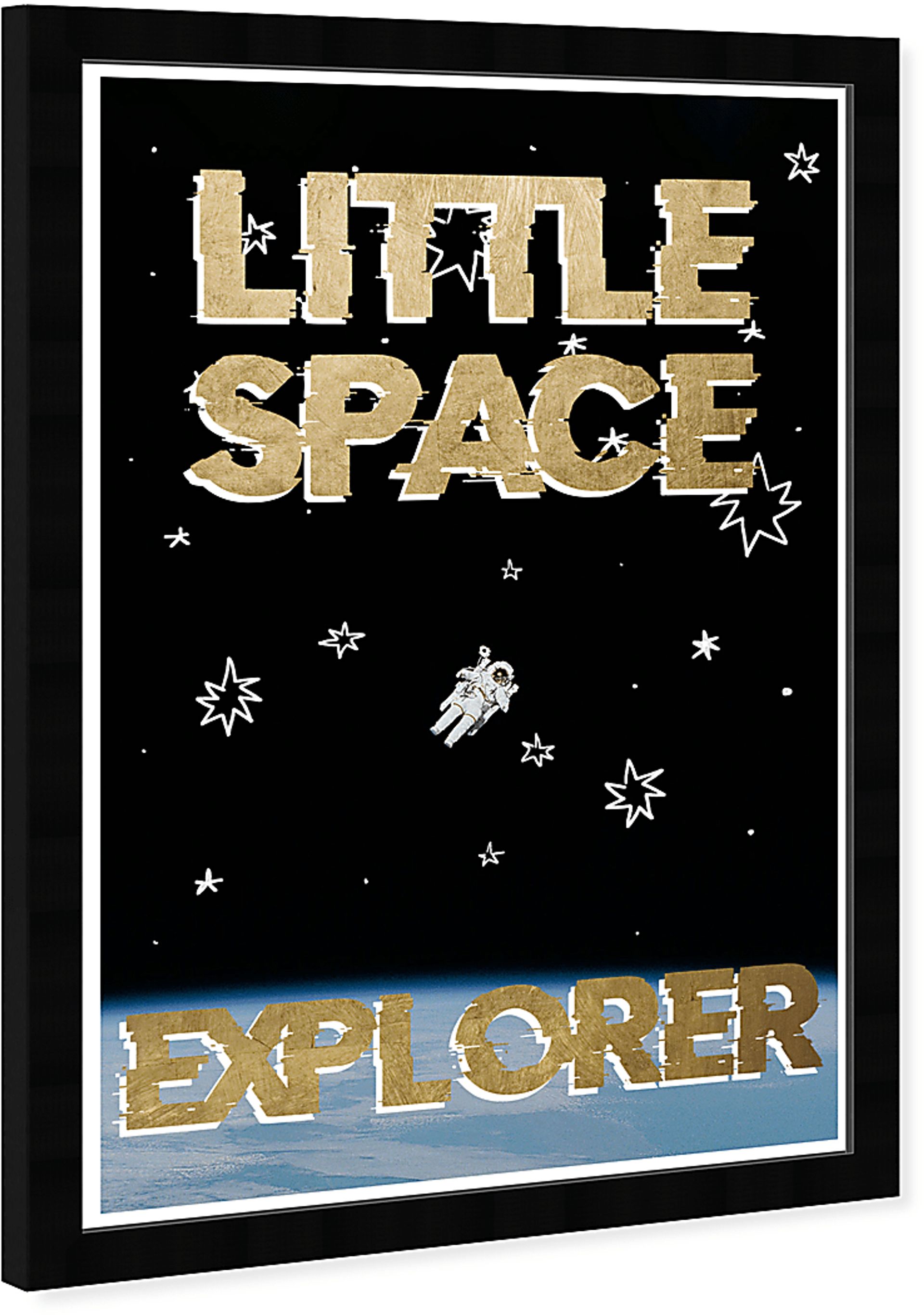 Kids Little Space Child Black Wall Art - Image 2