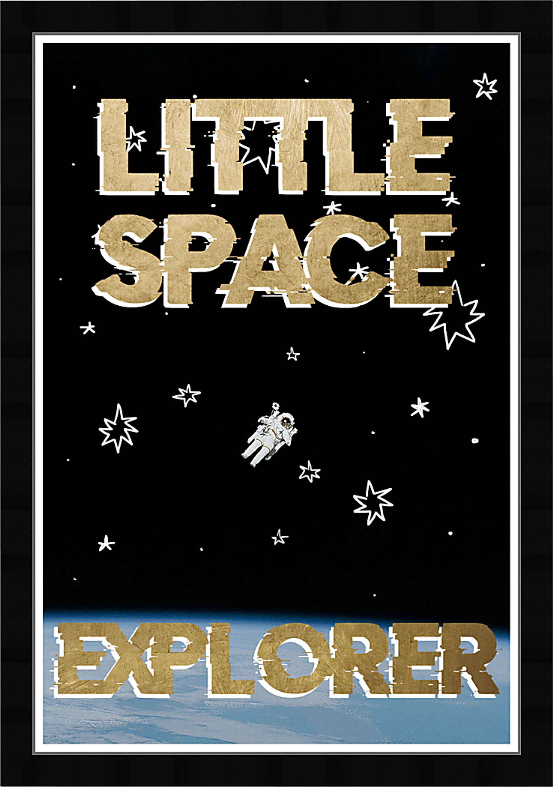 Kids Little Space Child Black Wall Art - Image 1