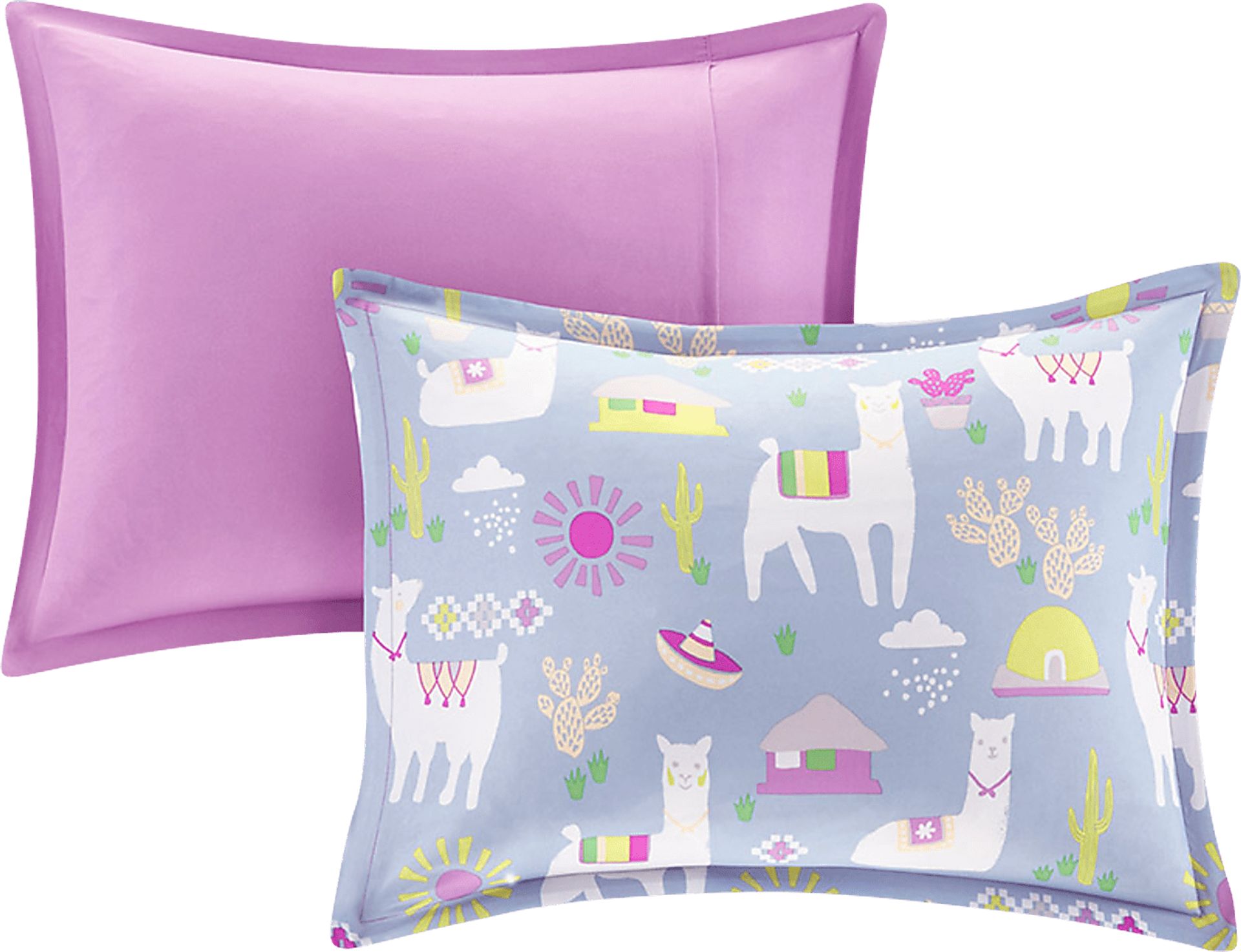 Kids Llama Picnic Lavender 4 Pc Full/Queen Comforter Set - Image 2