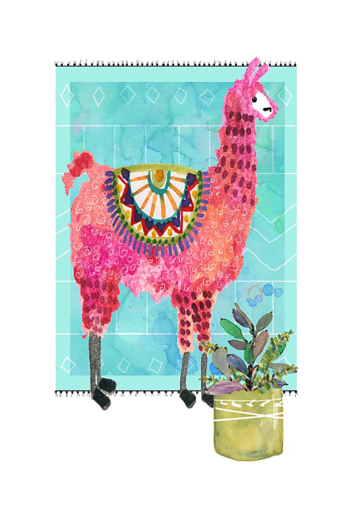 Kids Llama Snip I Blue Artwork