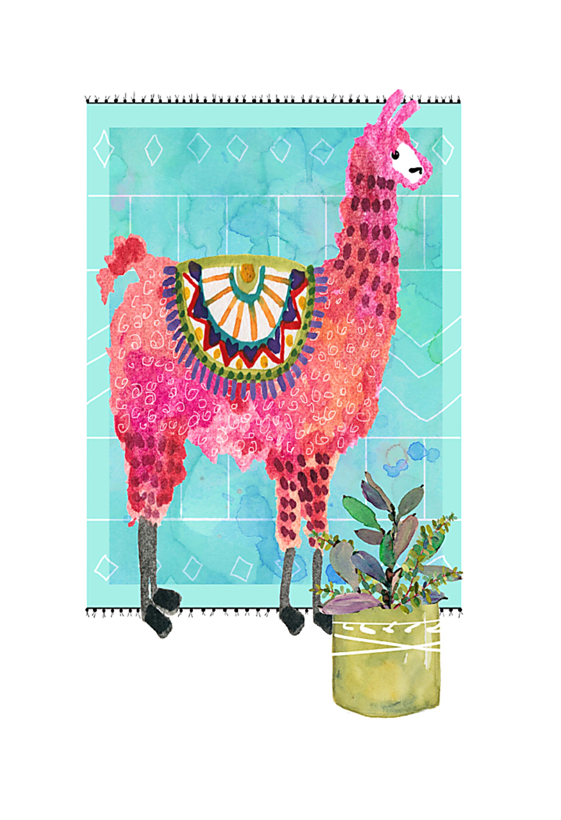 Kids Llama Snip I Blue Artwork - Image 1