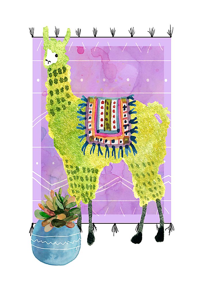 Kids Llama Snip II Purple Artwork