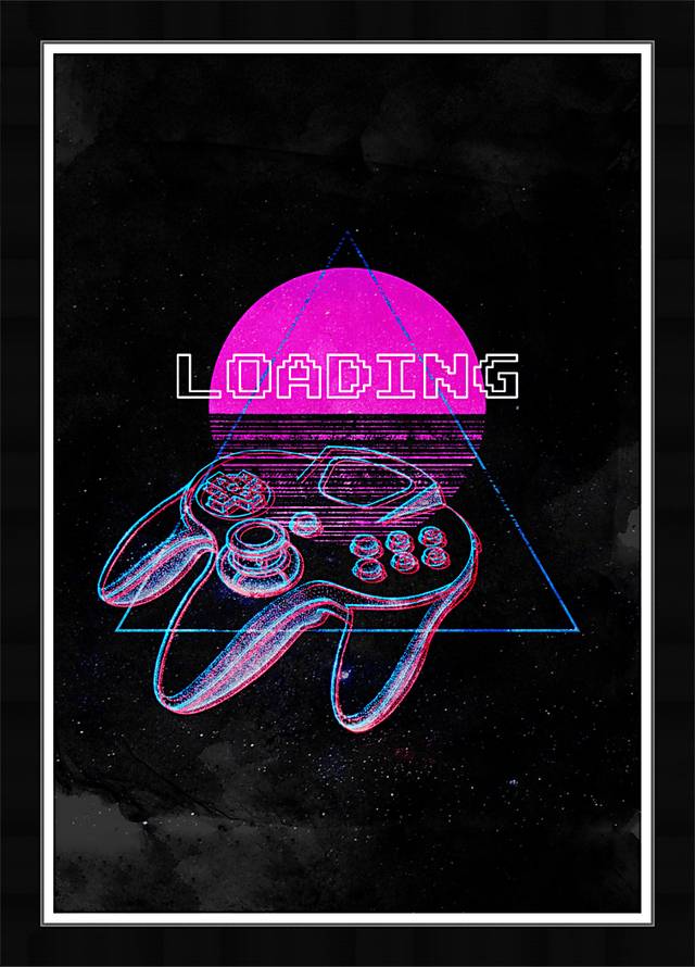 Kids Loading Game Player Black Medium Wall Art - Thumbnail - Image 1