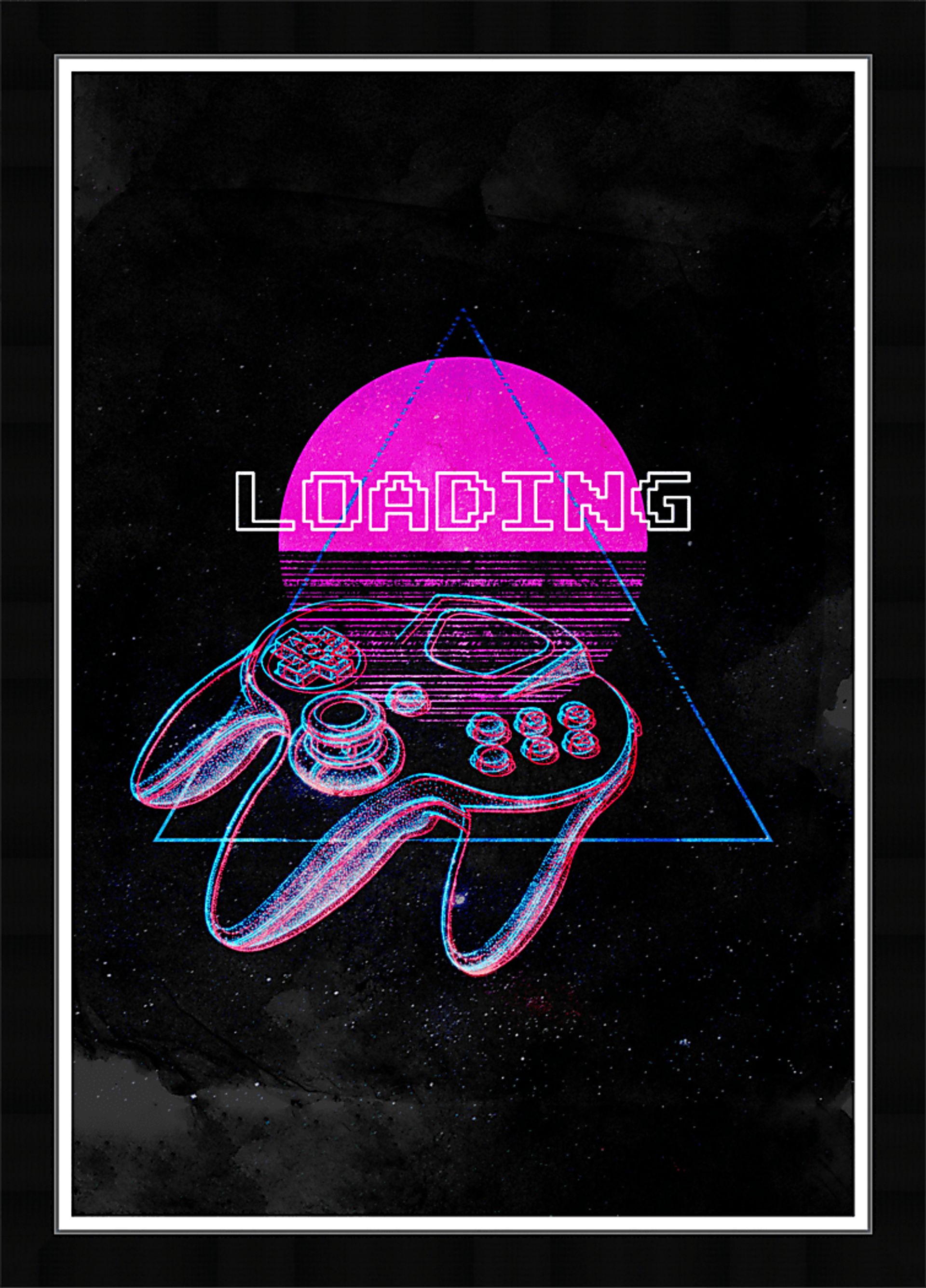 Kids Loading Game Player Black Medium Wall Art - Image 1