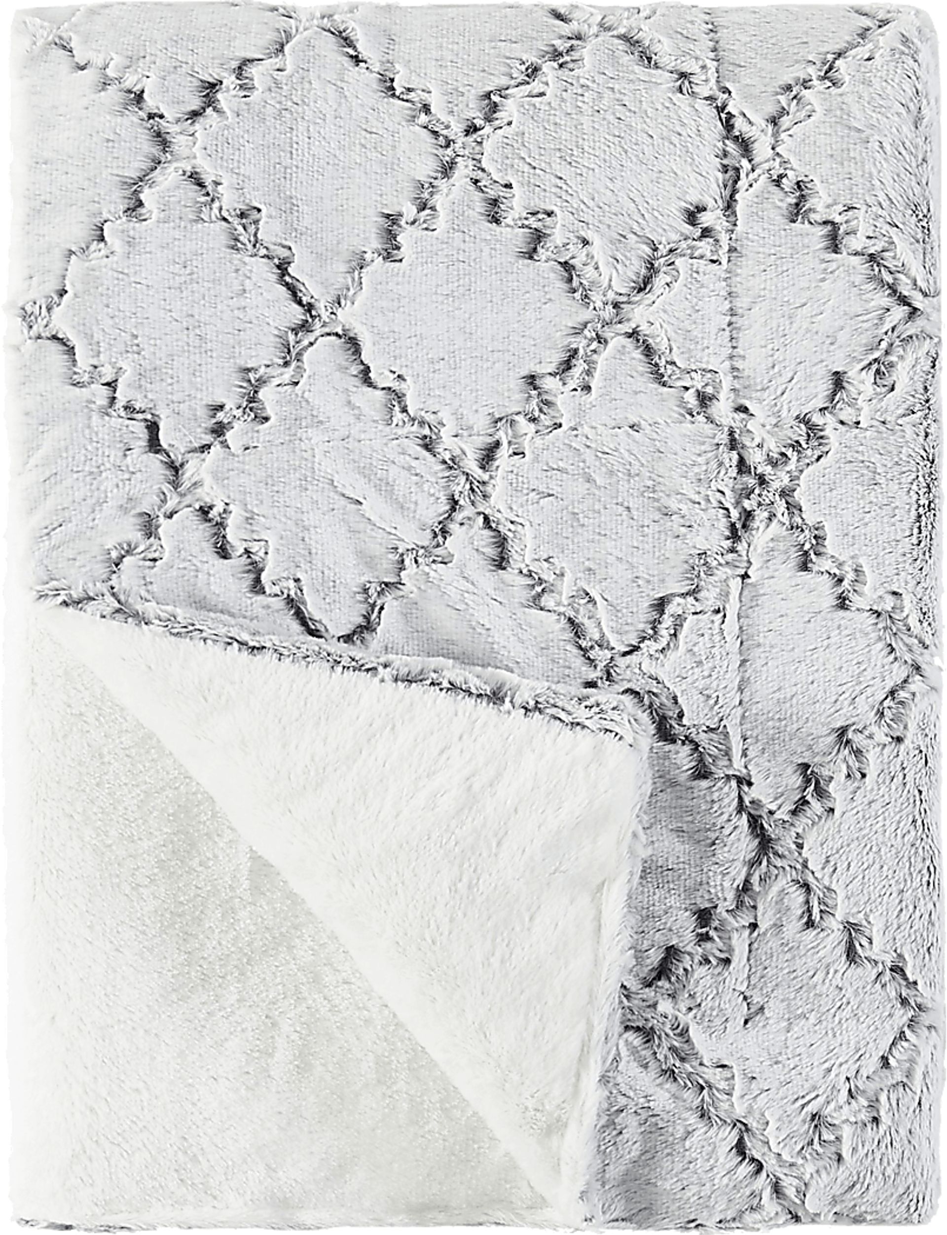 Kids Lorvo Gray Faux Fur Throw - Image 1