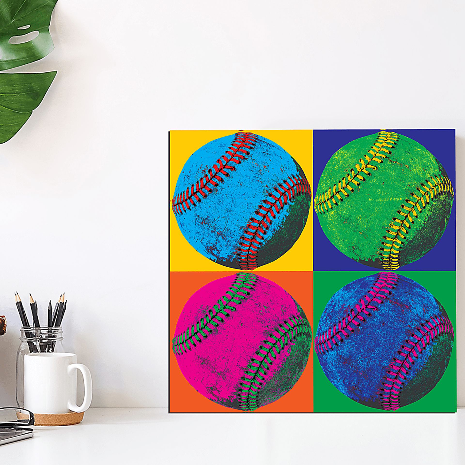 Kids Love Baseball Green Wall Art - Image 2