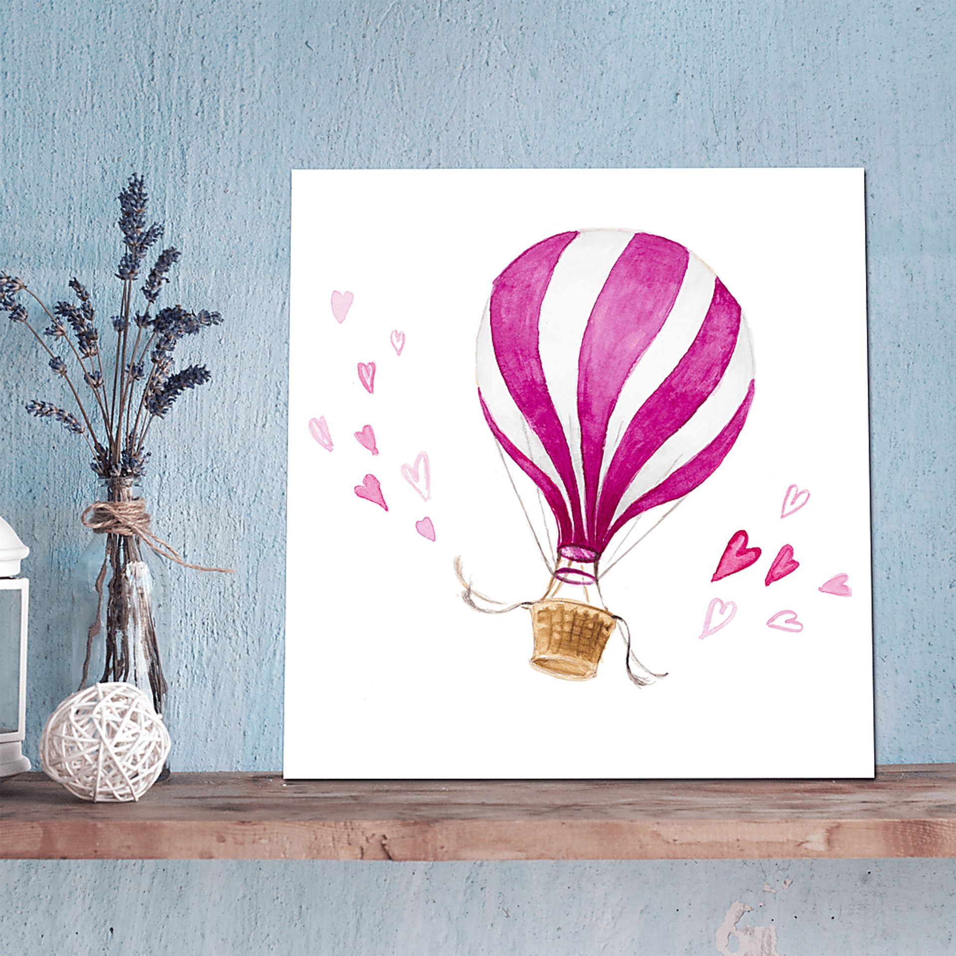 Kids Love Hot Air Balloons White Wall Art - Image 2