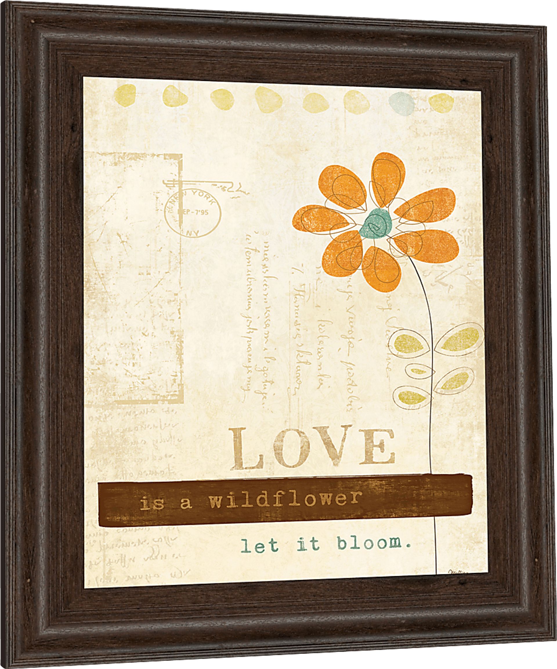 Kids Lovely Flower Beige Artwork - Image 1