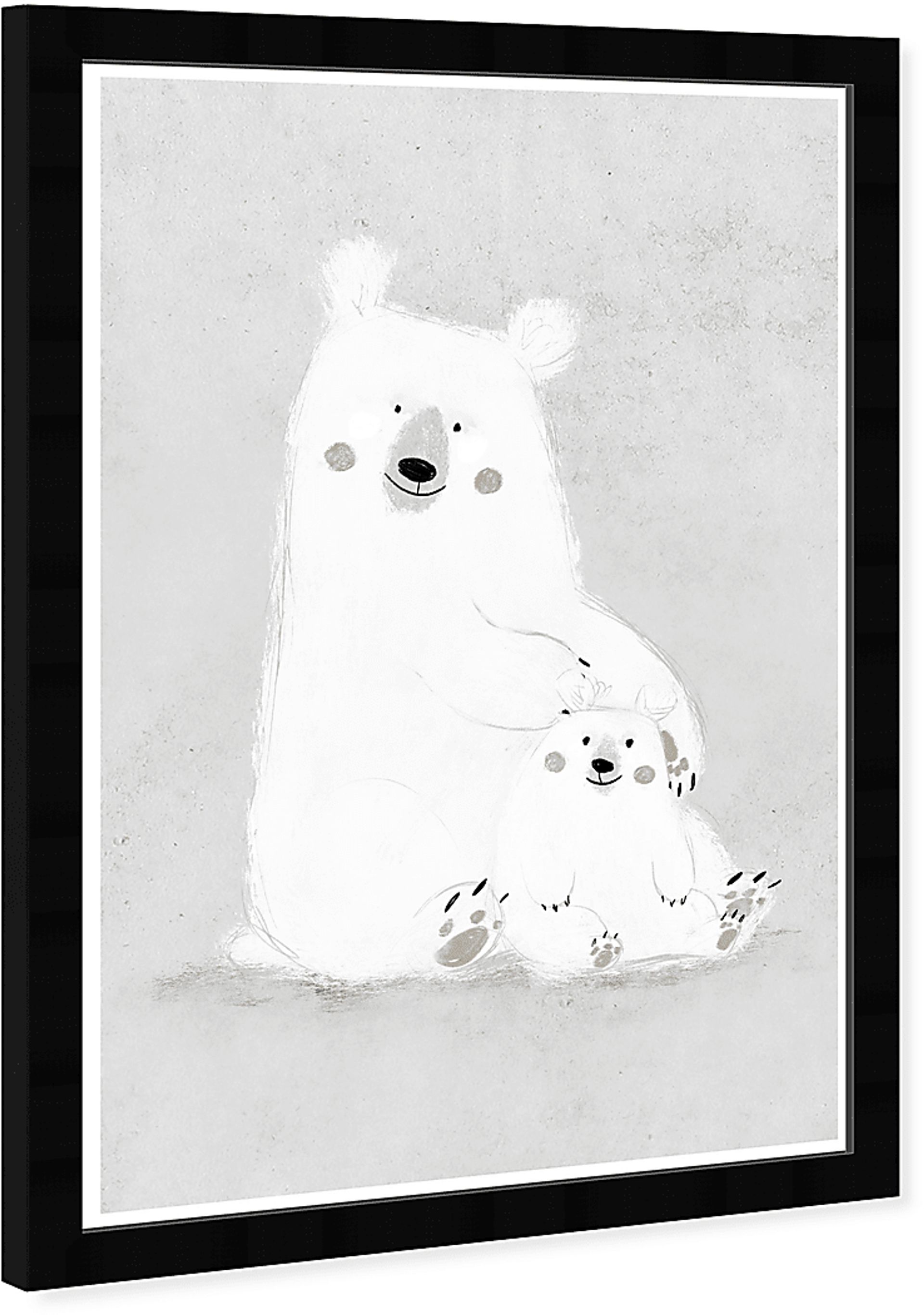 Kids Loving Bear Family Gray Wall Art - Image 2