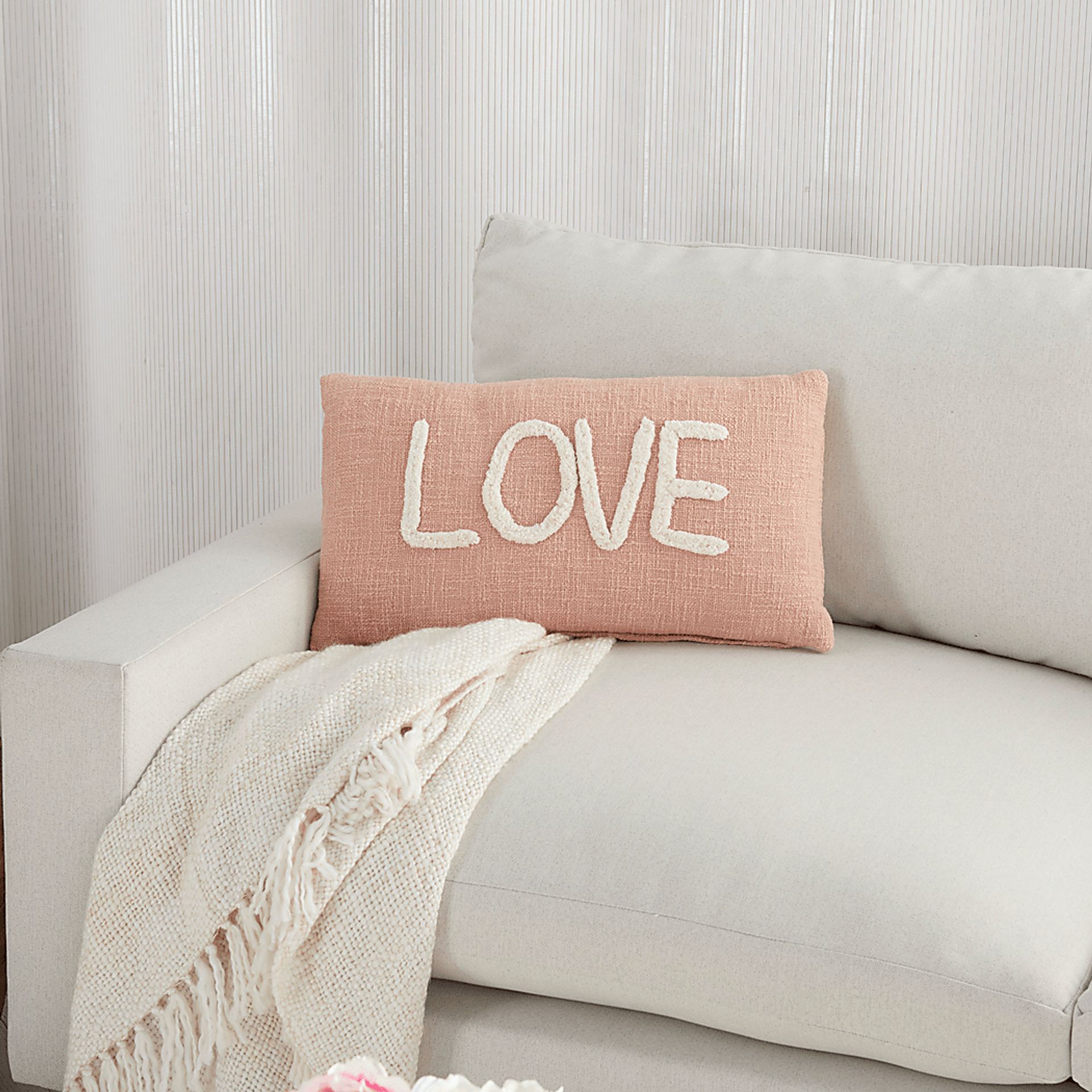 Kids Loving Lane Blush Throw Pillow - Image 3