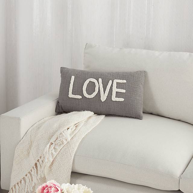Kids Loving Lane Gray Throw Pillow - Thumbnail - Image 3