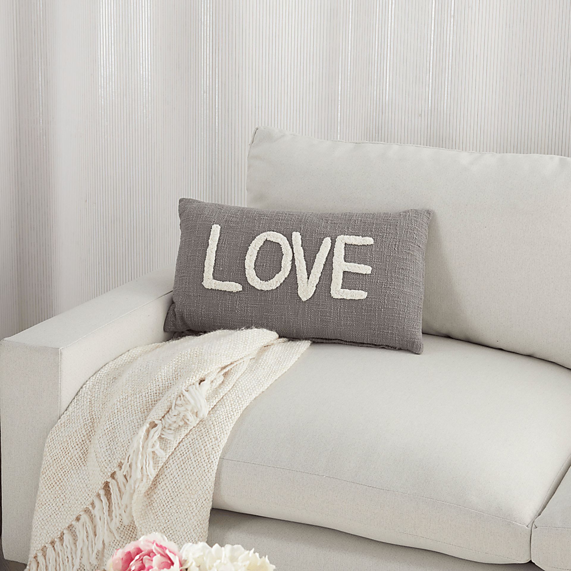 Kids Loving Lane Gray Throw Pillow - Image 3