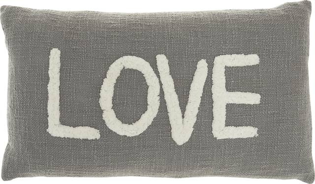 Kids Loving Lane Gray Throw Pillow - Thumbnail - Image 1
