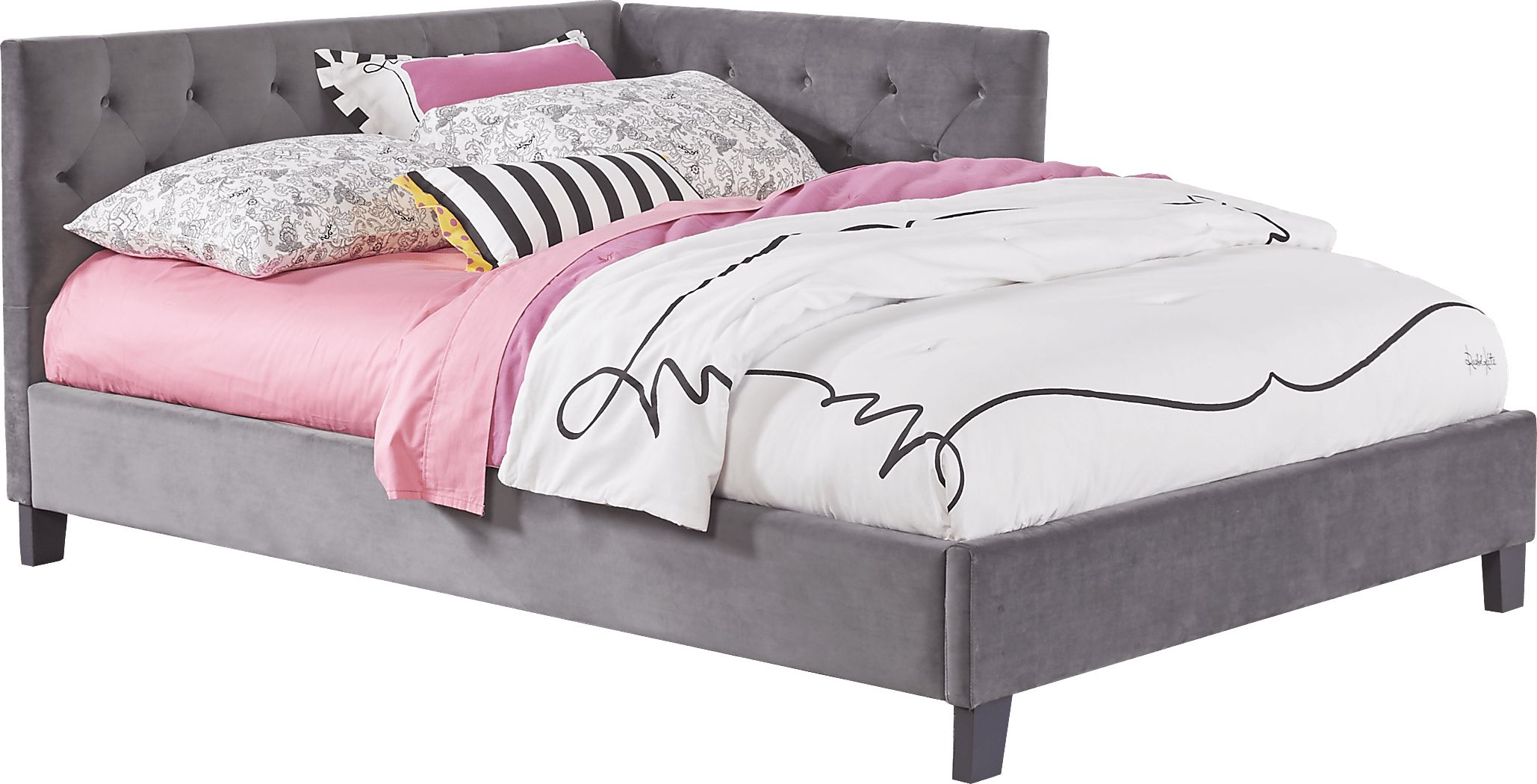 Lucie Charcoal Gray 3 Pc Full Bed