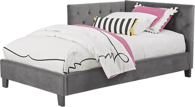 Kids Lucie Charcoal 3 Pc Twin Corner Bed - Thumbnail - Image 1