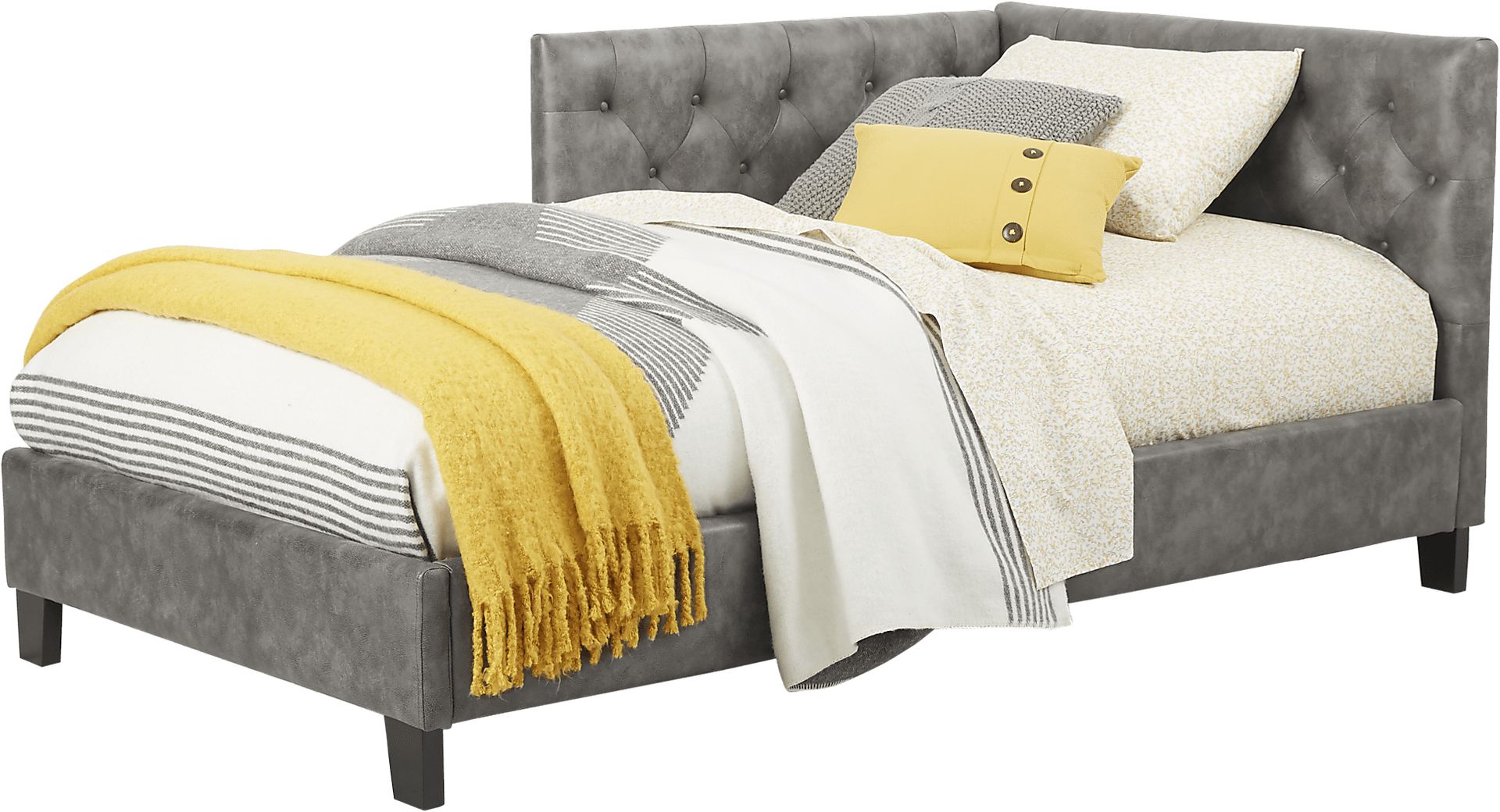 Kids Lucie Gray 3 Pc Twin Corner Bed - Image 1