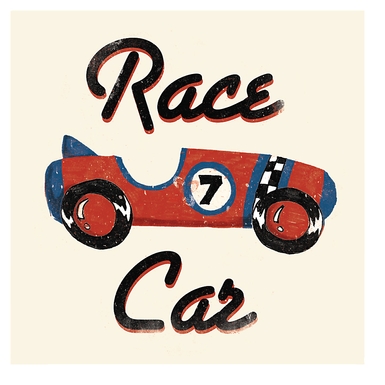 Kids Lucky Race Car Red Artwork