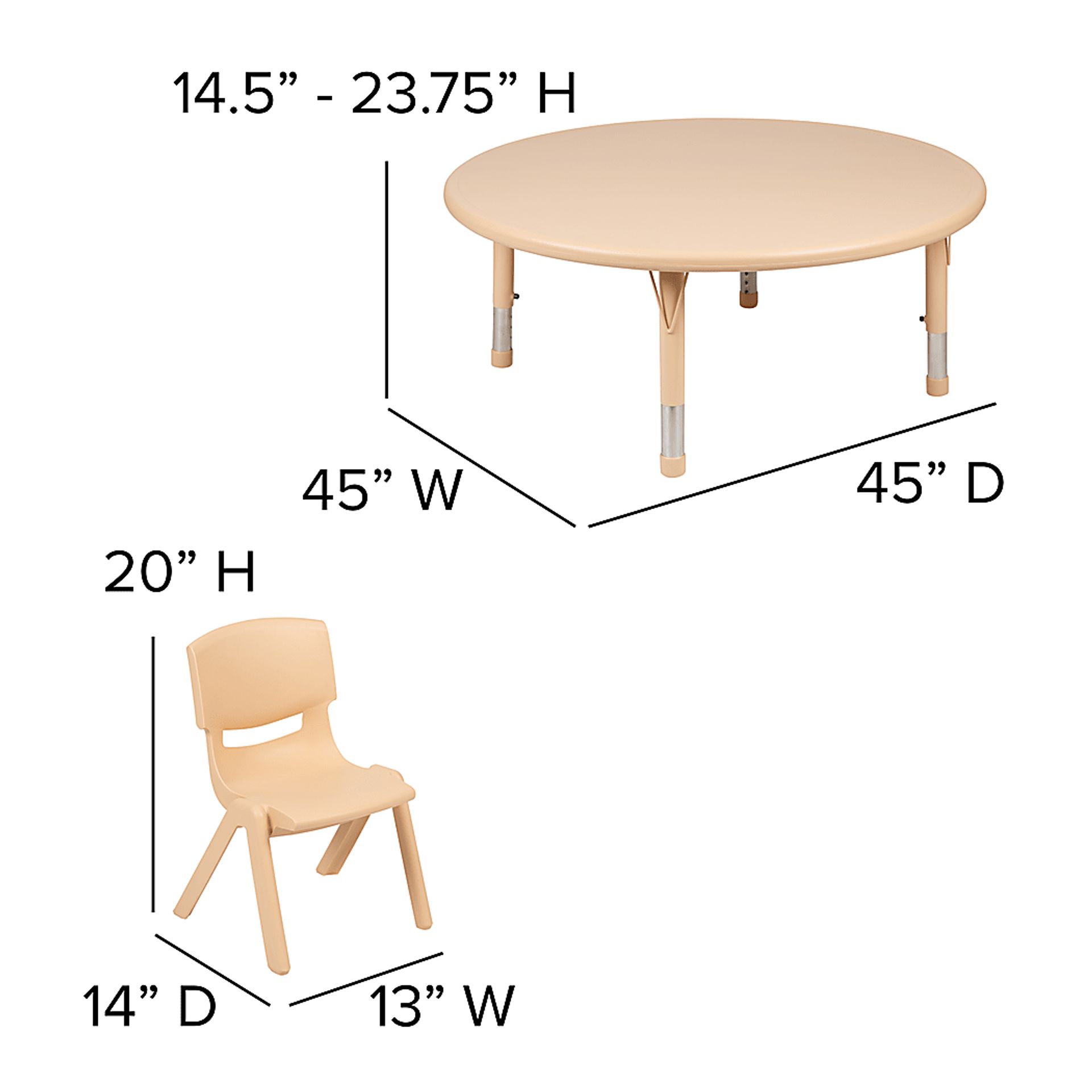 Kids Lugi Natural Toddler Table Set - Image 6