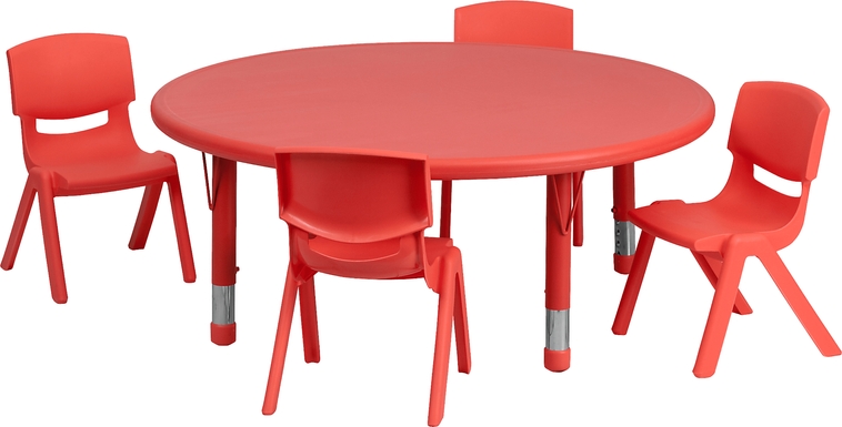 Kids Lugi Red 5 Pc Toddler Table Set