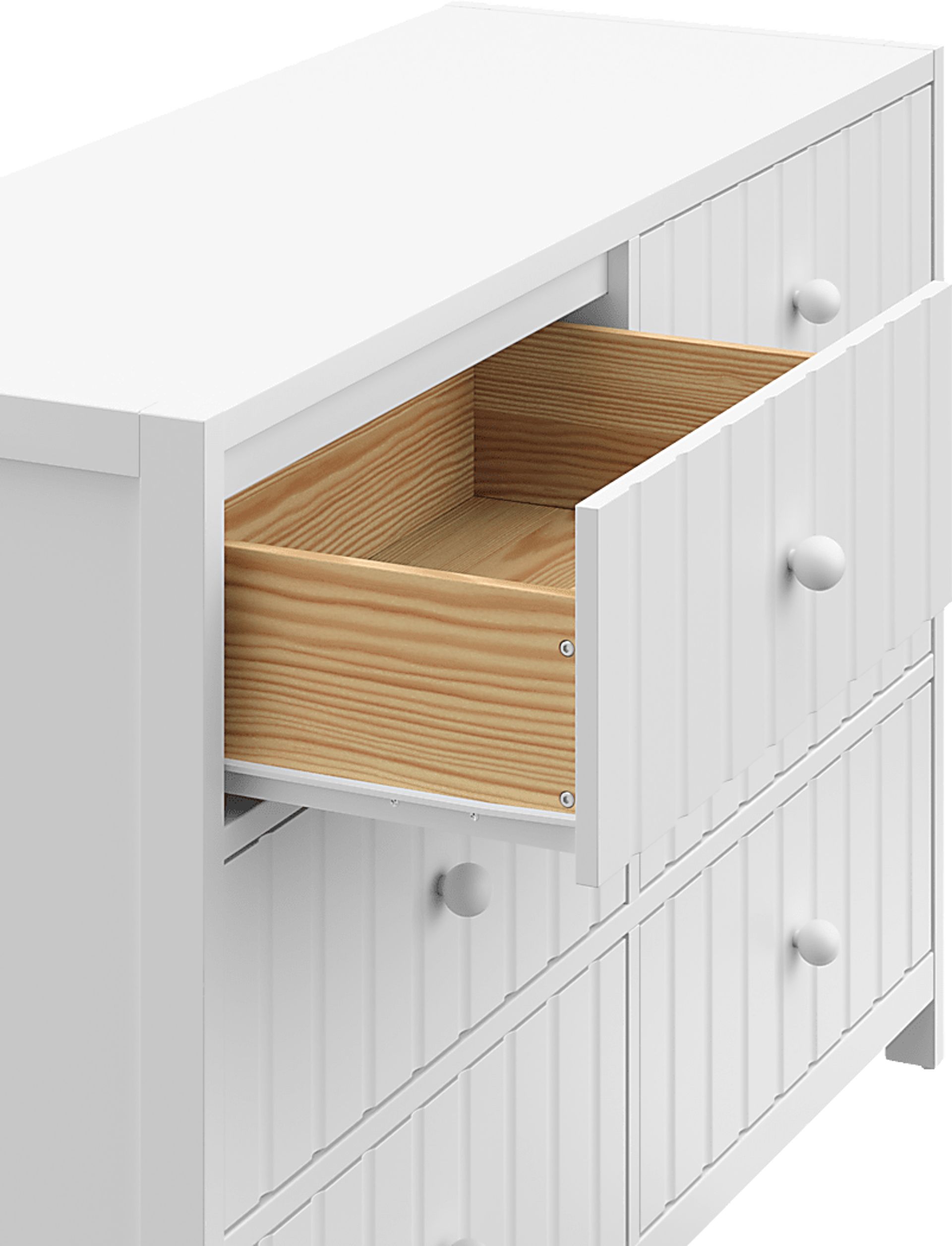 Kids Maelori III White Dresser - Image 11