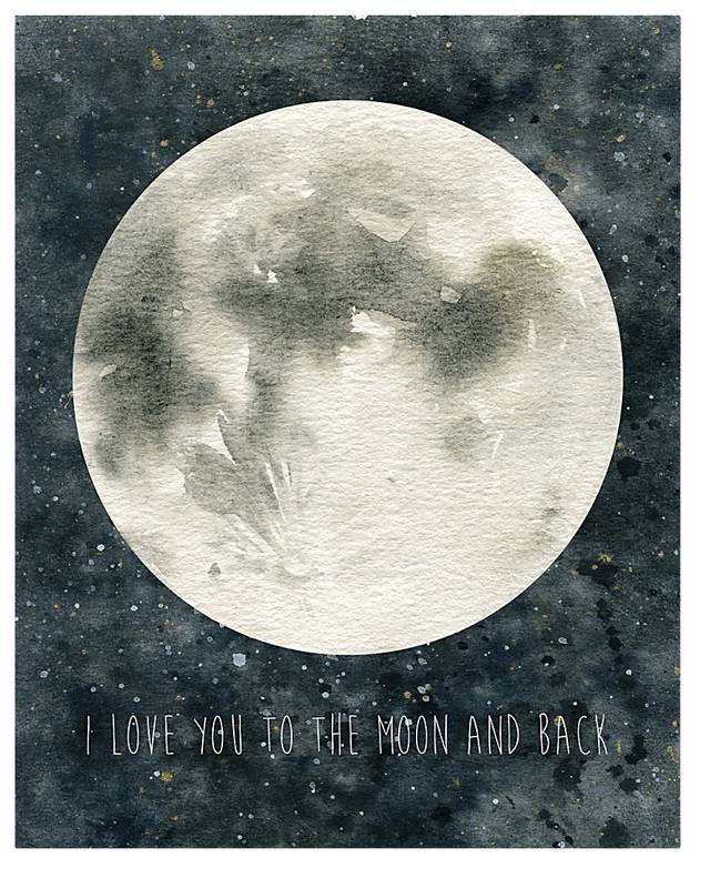 Kids Magical Moon Gray Artwork - Thumbnail - Image 1