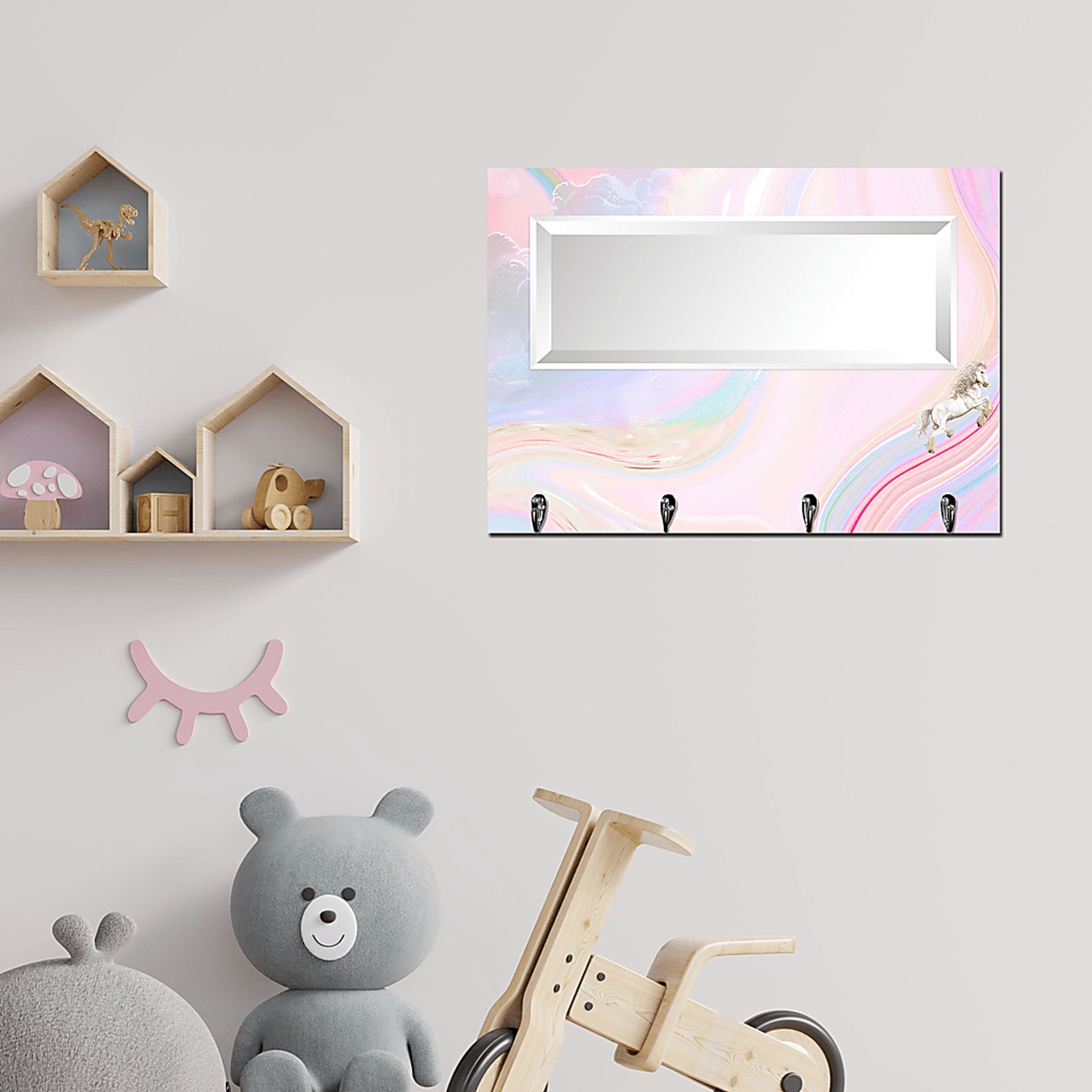 Kids Magical Unicorn Pink Wall Mirror - Image 3
