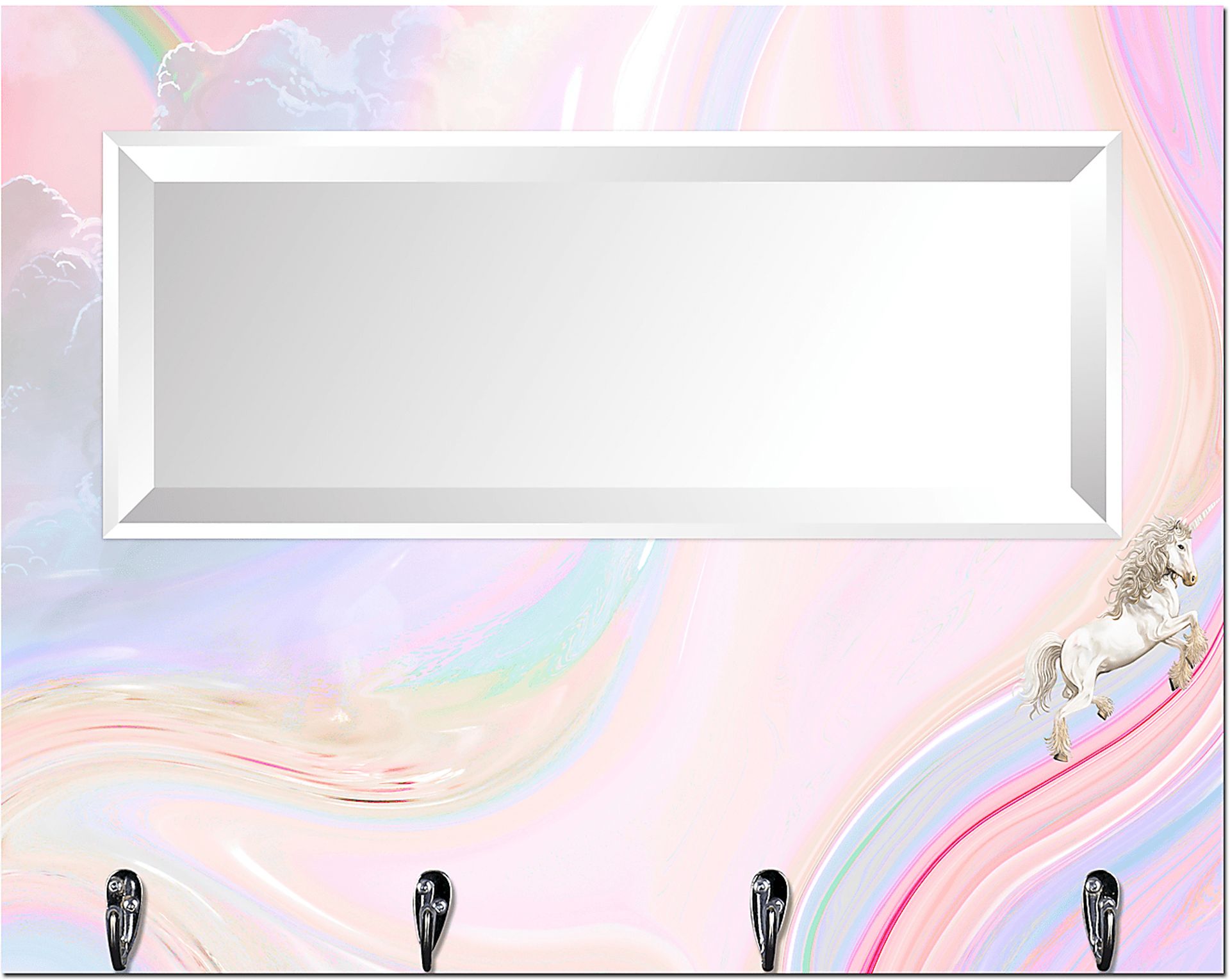 Kids Magical Unicorn Pink Wall Mirror - Image 1