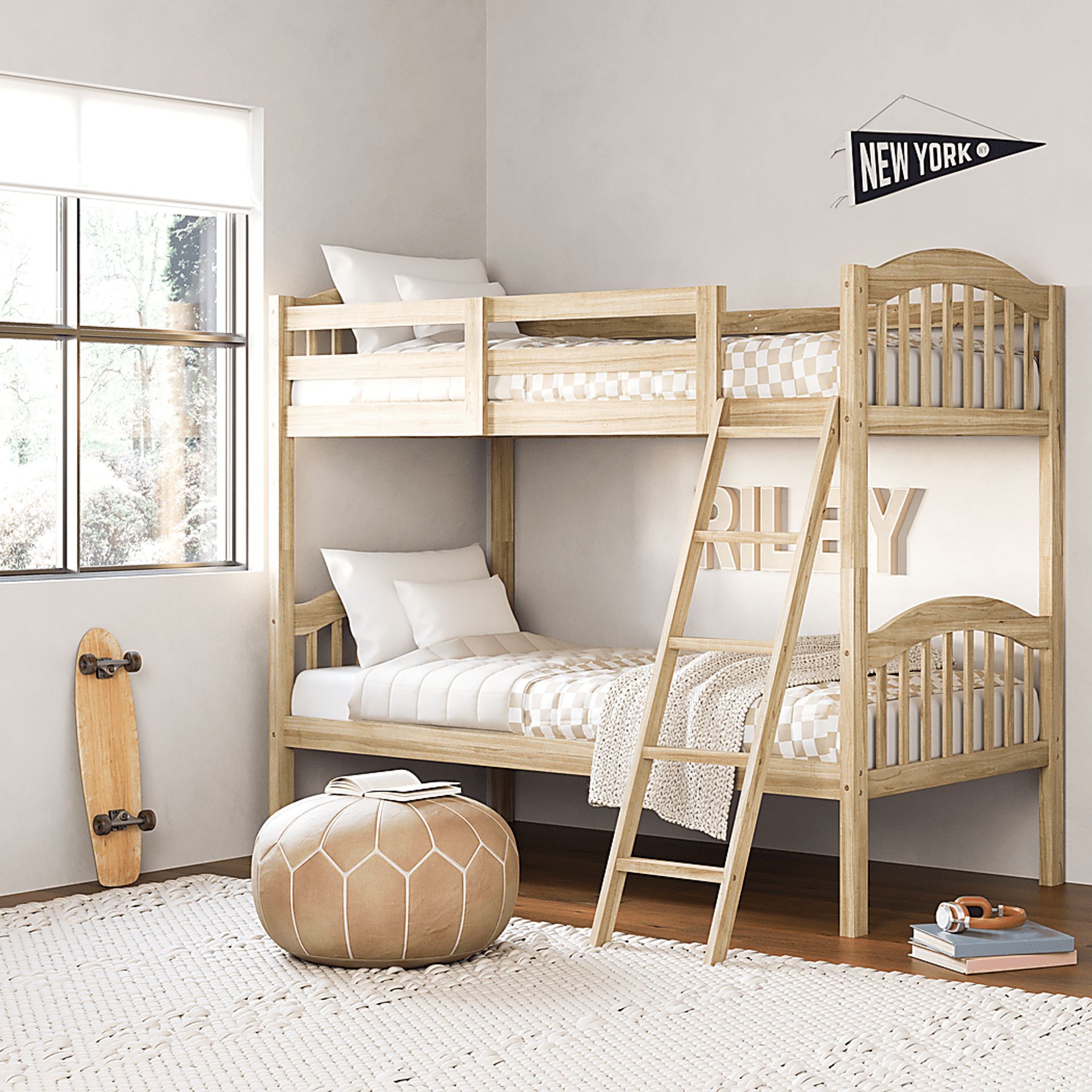 Kids Maglo Natural Twin/Twin Bunk Bed - Image 2