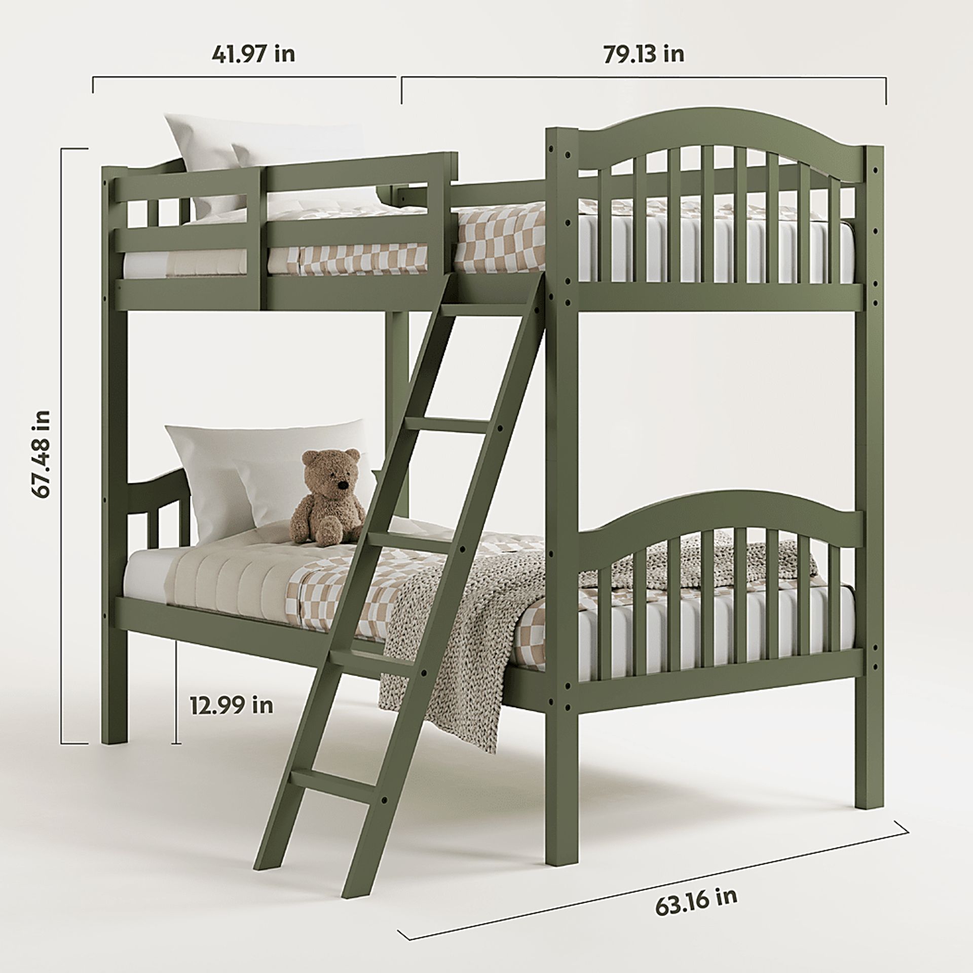Kids Maglo Olive Twin/Twin Bunk Bed - Image 8