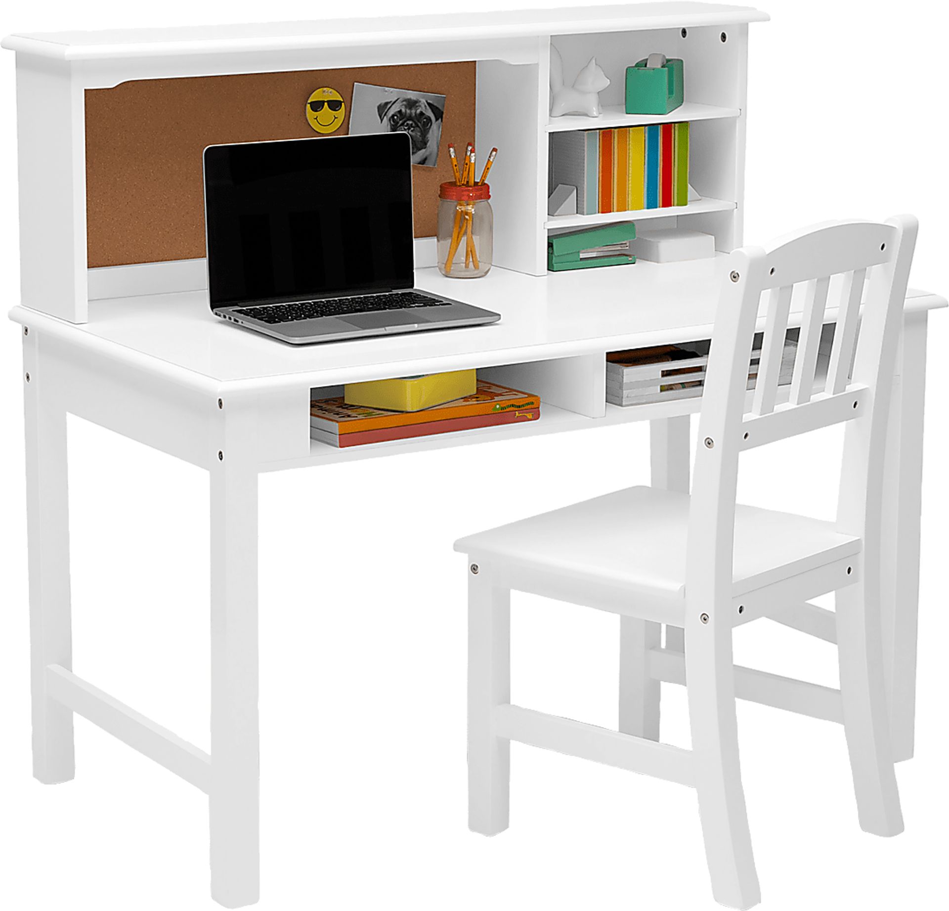Kids Maldas White Desk and Chair Set - Image 5