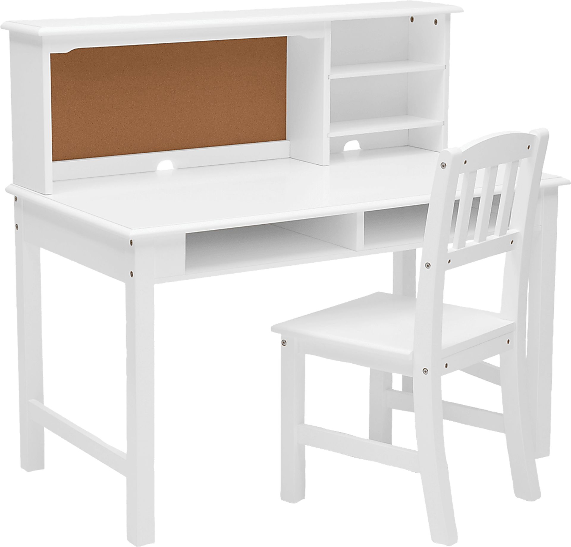 Kids Maldas White Desk and Chair Set - Image 1