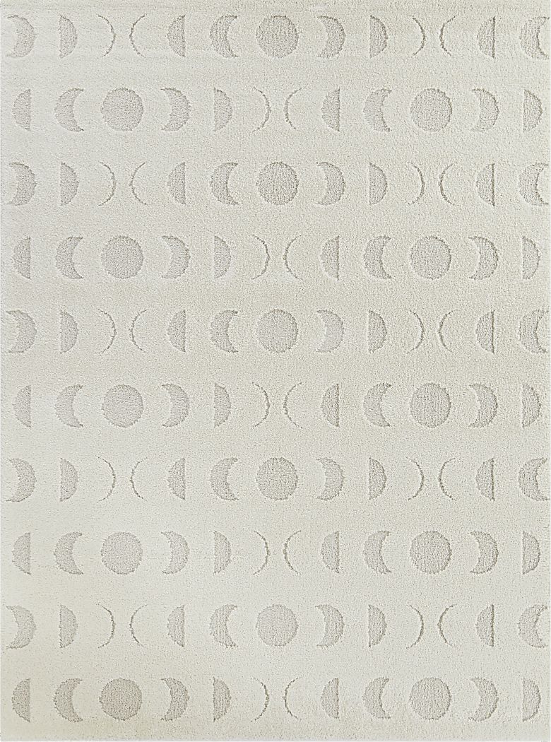 Kids Many Moons Cream 5'3 x 7' Rug