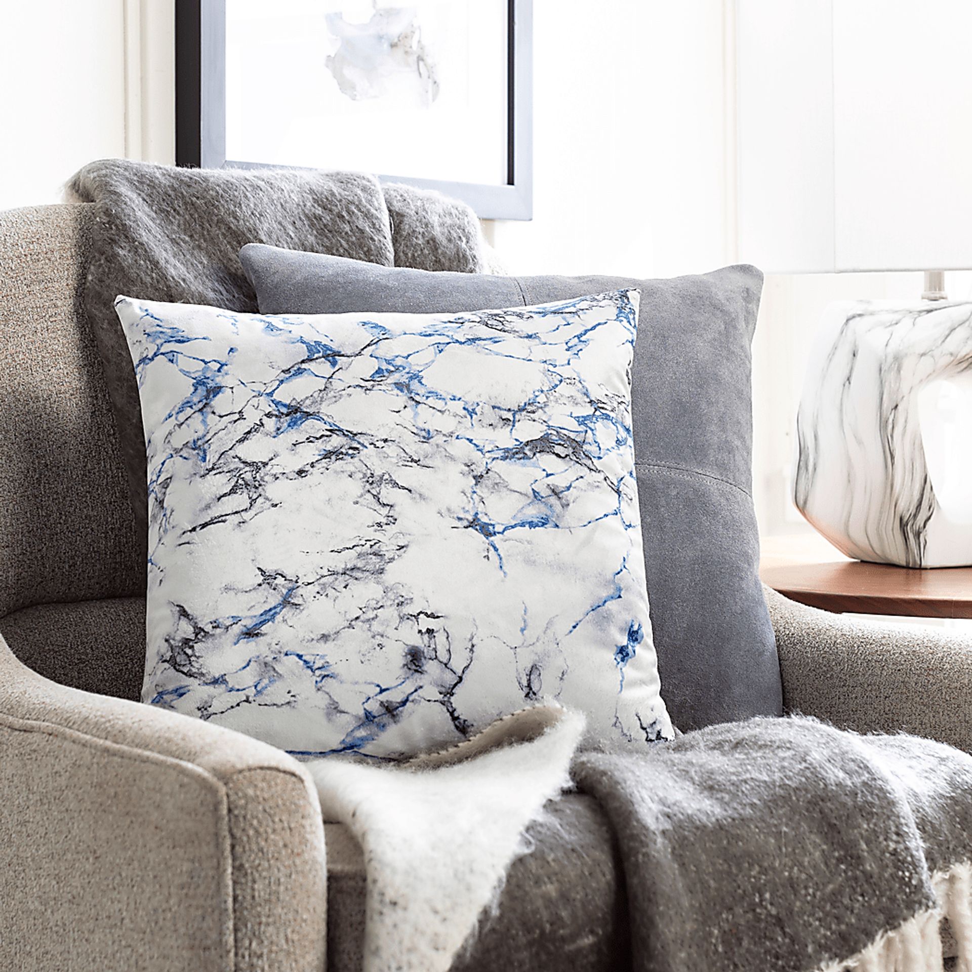 Kids Marble Cloud Charcoal Accent Pillow - Image 4