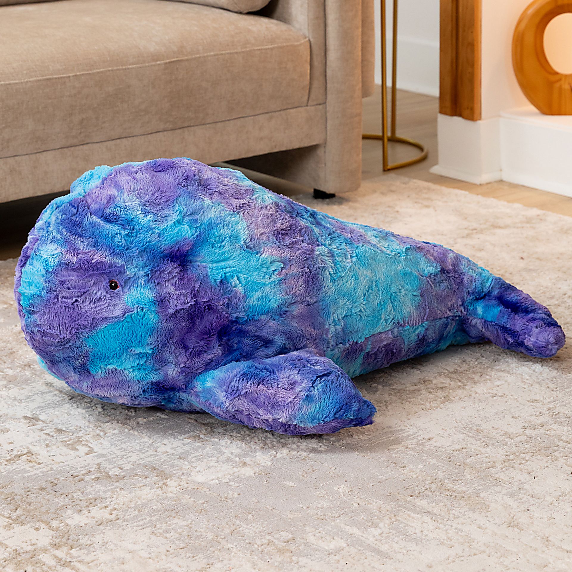 Kids Marina the Whale Tie-Dye Purple Bean Bag - Image 2