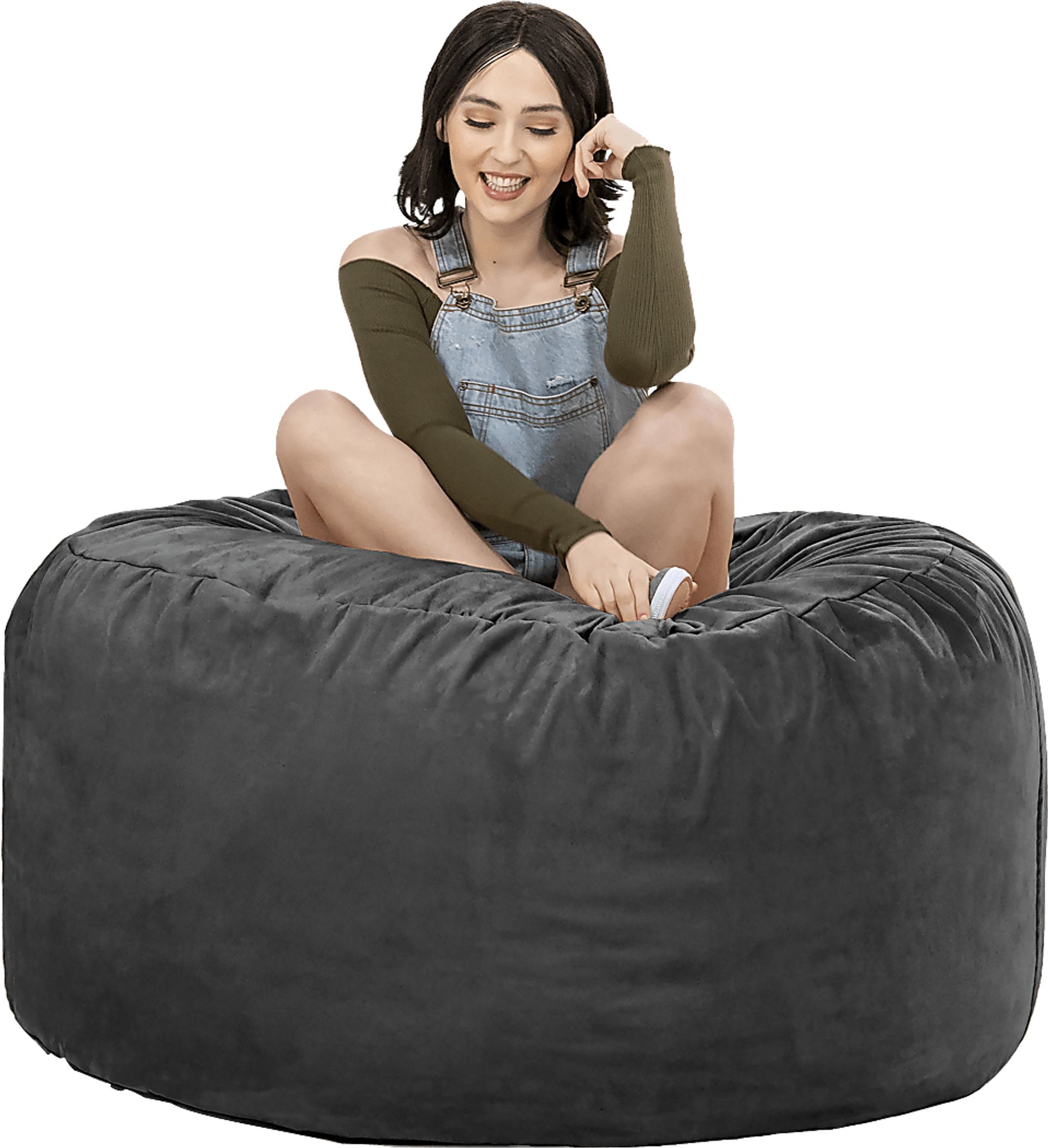 Kids Marshmellow Black Bean Bag Chair - Image 5