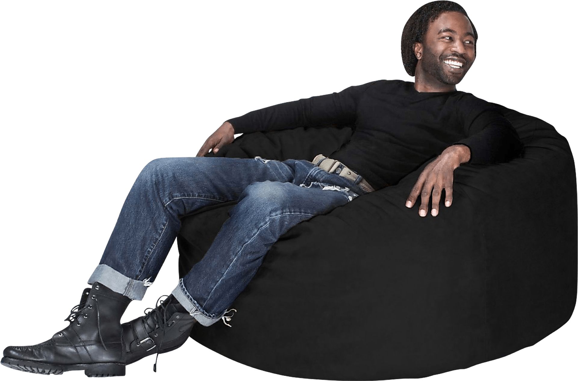 Kids Marshmellow Black Bean Bag Chair - Image 7