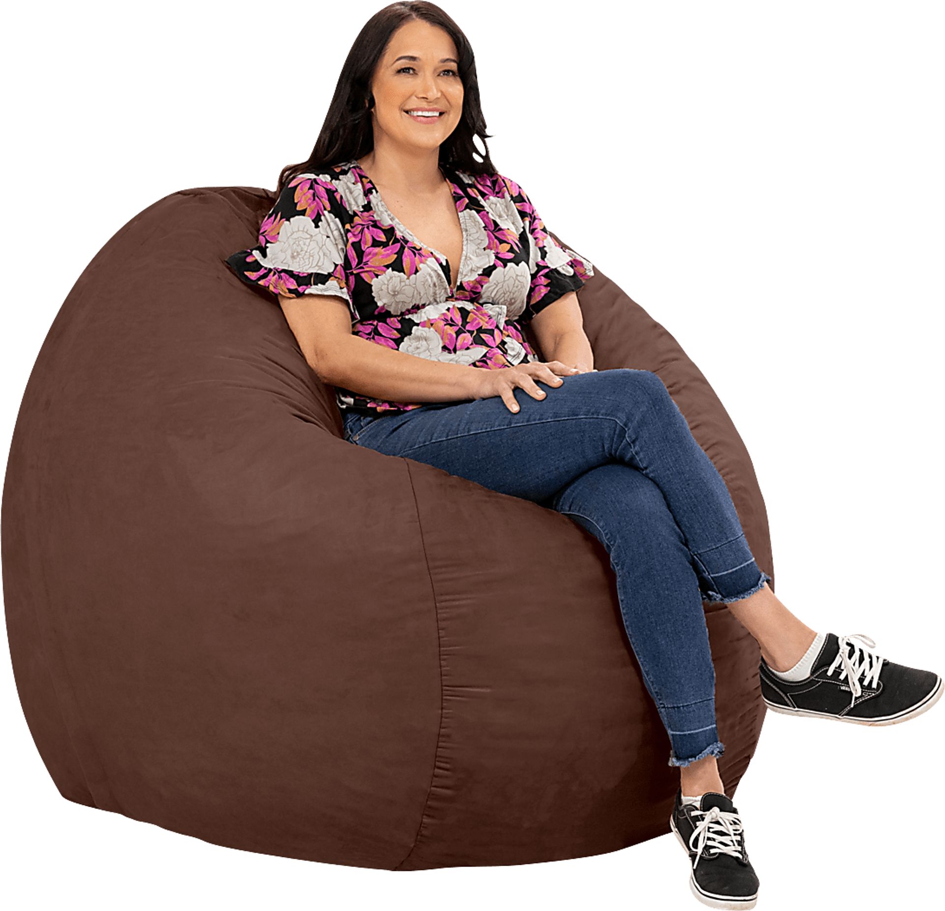 Kids Marshmellow Brown Large Bean Bag Chair - Image 4
