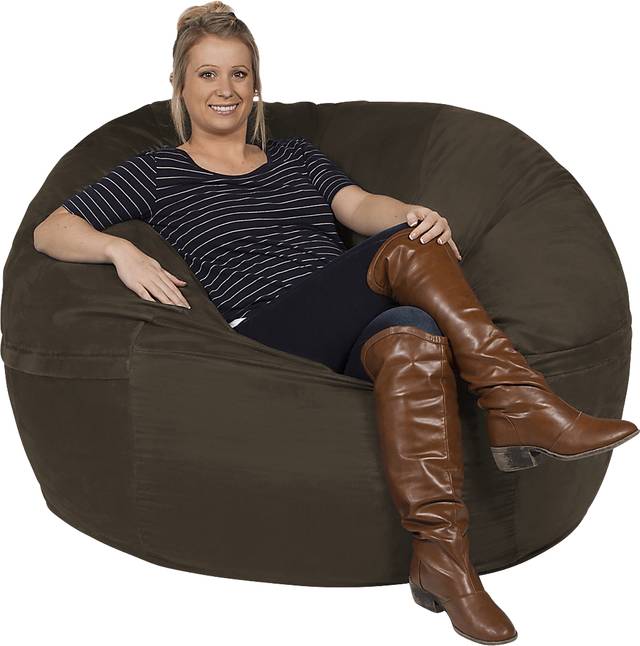 Kids Marshmellow Brown Large Bean Bag Chair - Thumbnail - Image 1