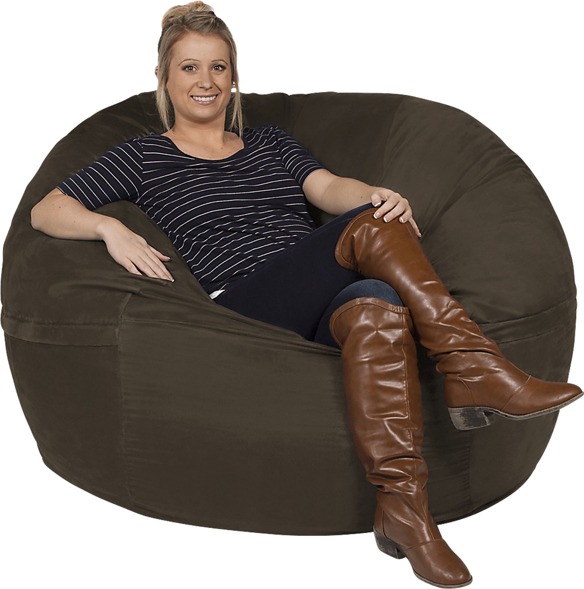 Kids Marshmellow Brown Large Bean Bag Chair - Image 1
