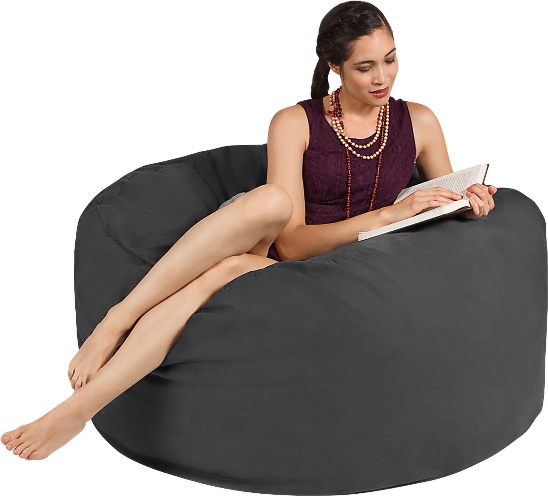 Kids Marshmellow Gray Bean Bag Chair - Image 3