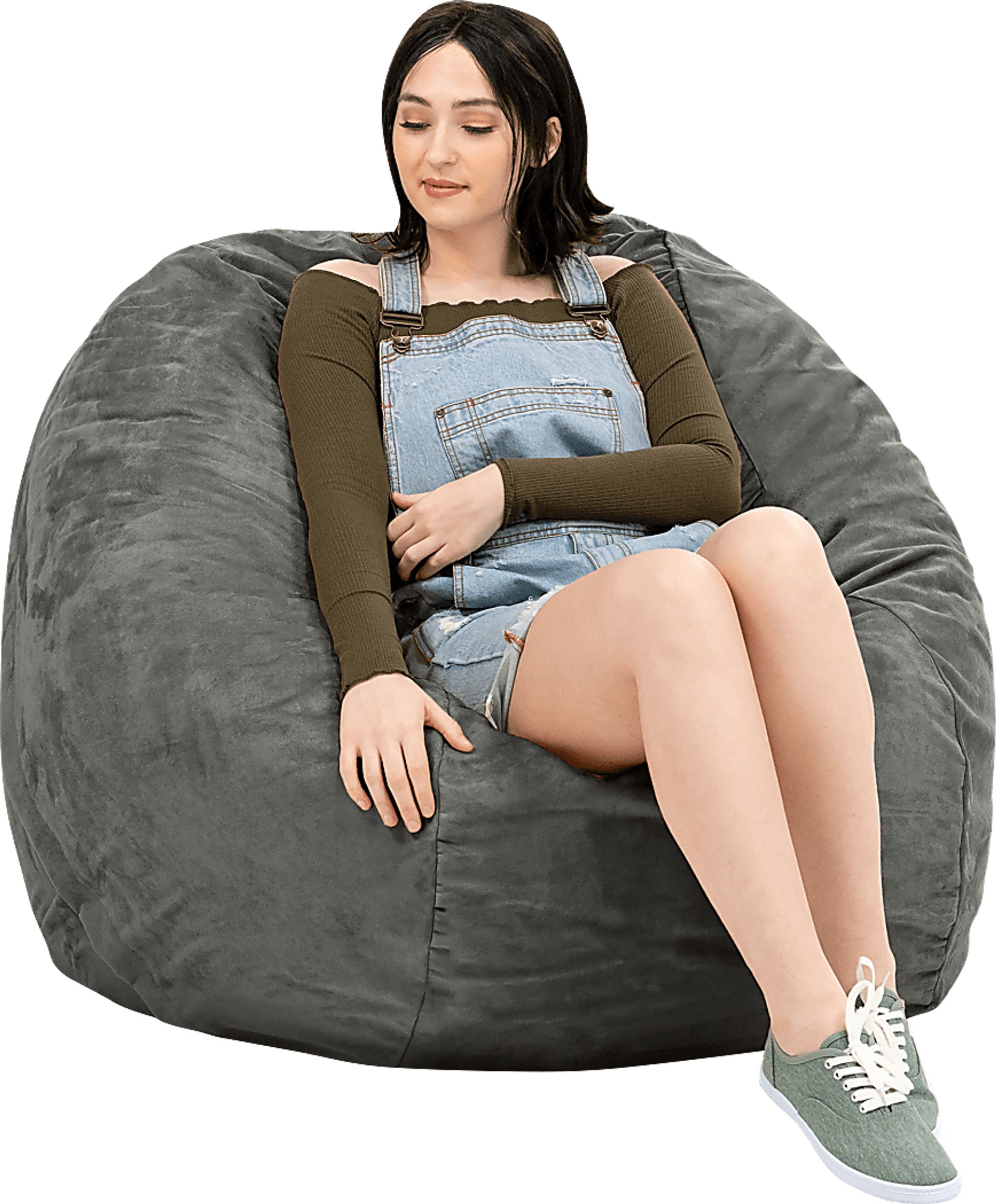 Kids Marshmellow Gray Bean Bag Chair - Image 5