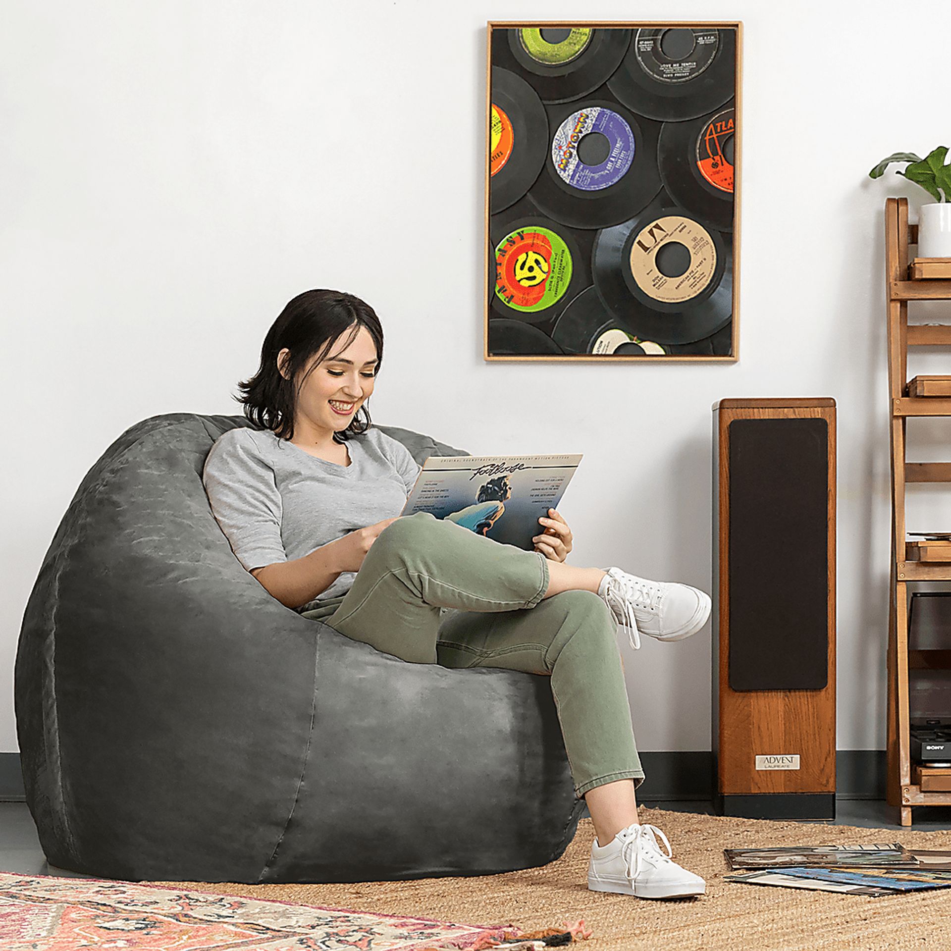 Kids Marshmellow Gray Bean Bag Chair - Image 7