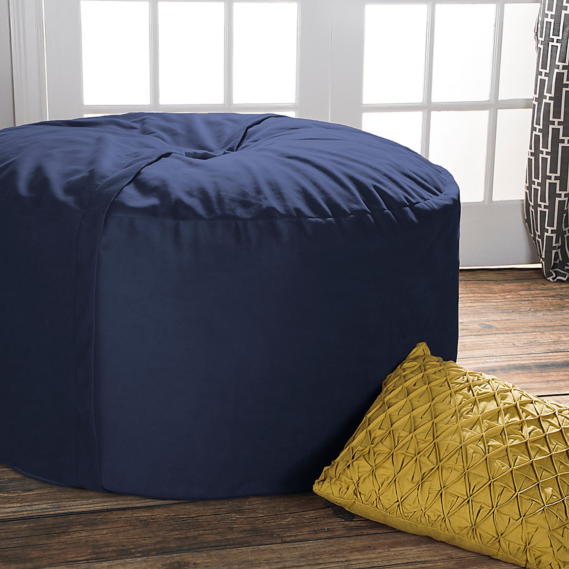 Kids Marshmellow Navy Bean Bag Chair - Image 2