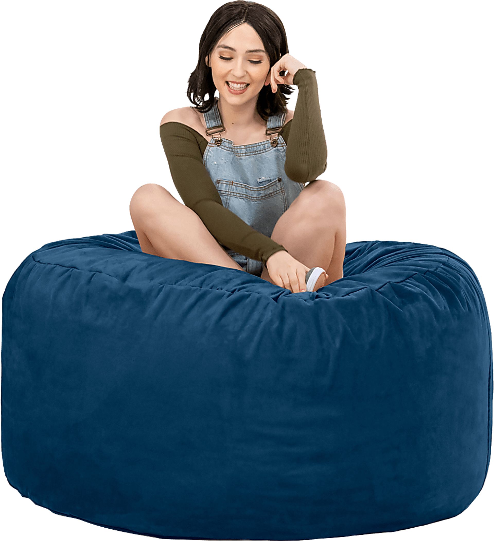 Kids Marshmellow Navy Bean Bag Chair - Image 5