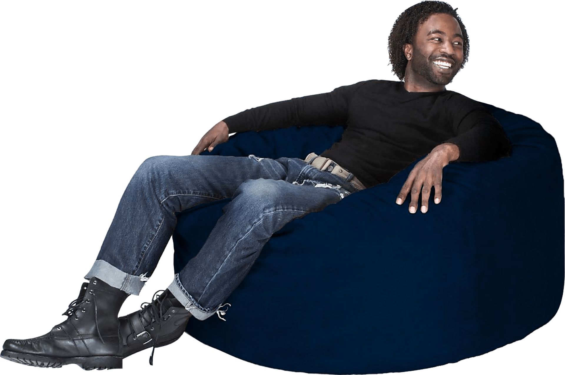 Kids Marshmellow Navy Bean Bag Chair - Image 7