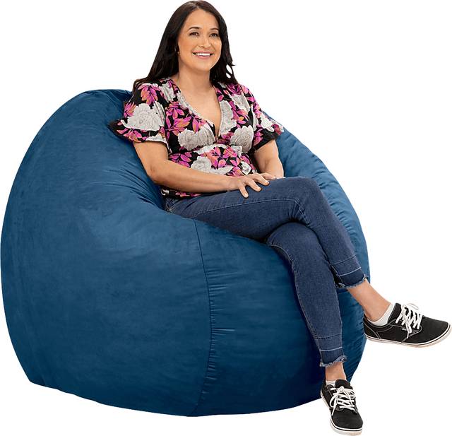 Kids Marshmellow Navy Large Bean Bag Chair - Thumbnail - Image 4