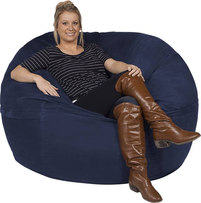 Kids Marshmellow Navy Large Bean Bag Chair - Thumbnail - Image 1