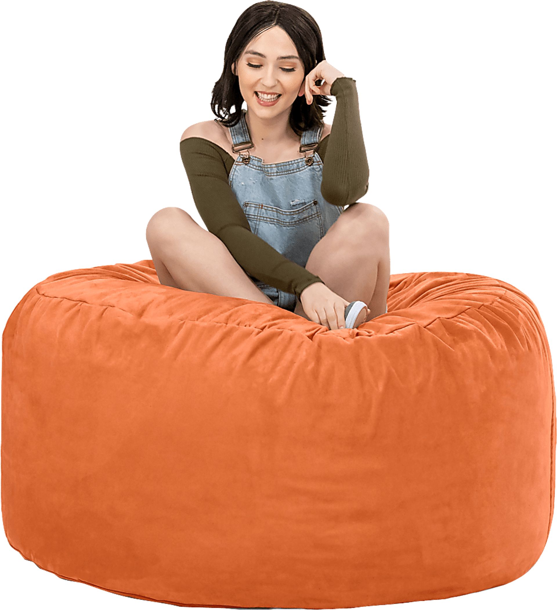 Kids Marshmellow Orange Bean Bag Chair - Image 5