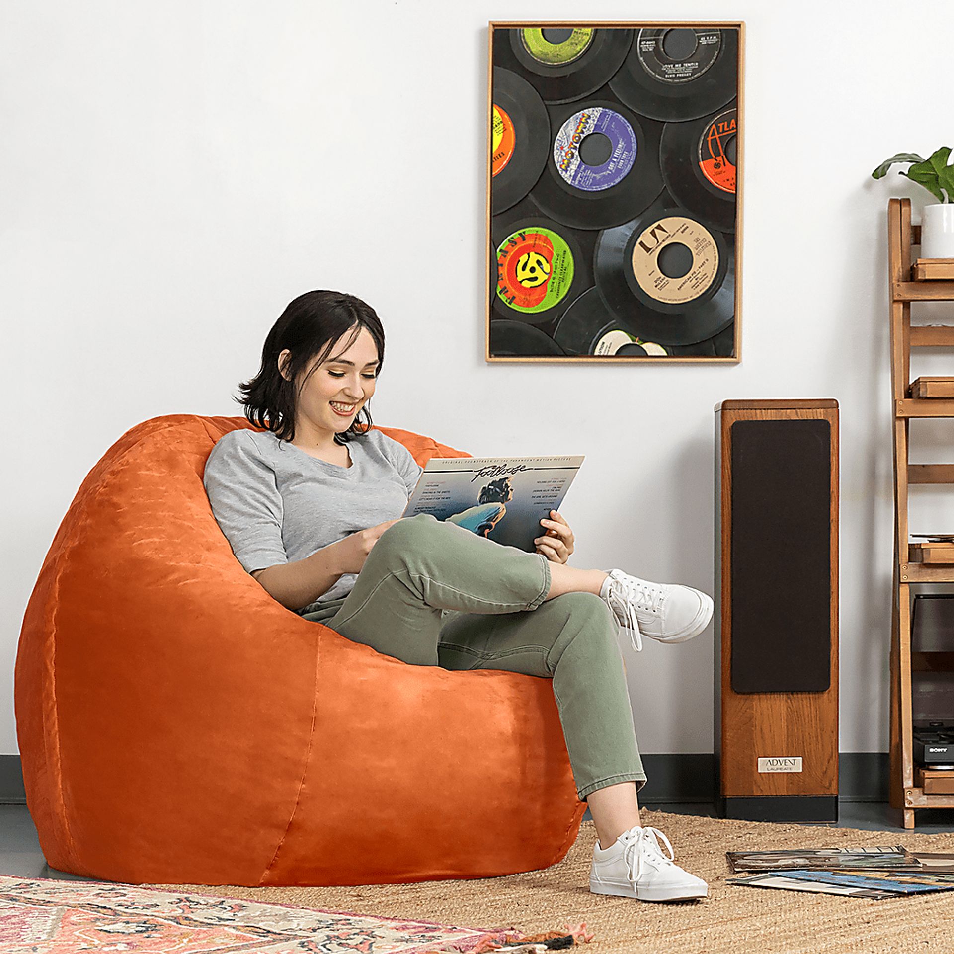 Kids Marshmellow Orange Bean Bag Chair - Image 6